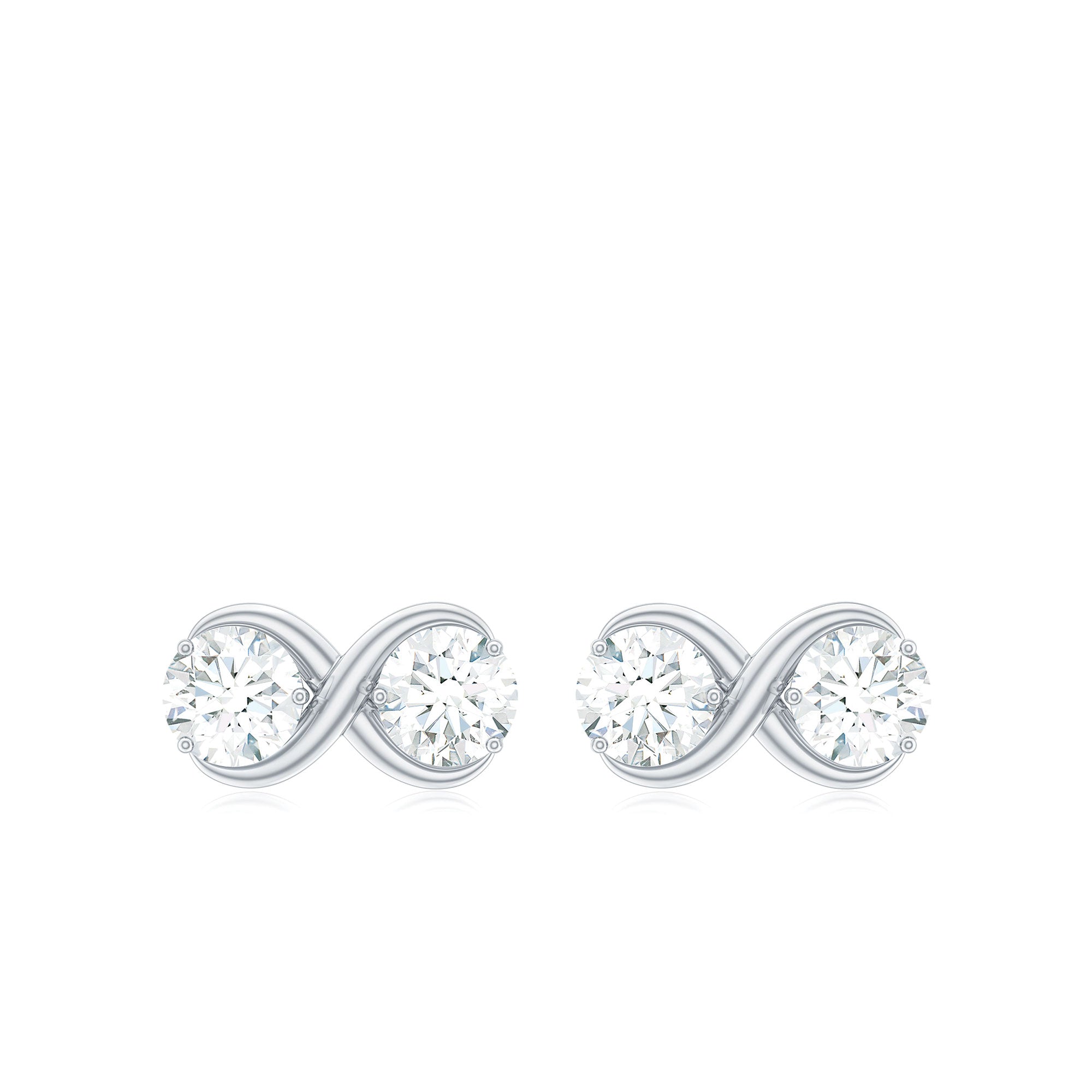 1.25 CT Certified Moissanite Infinity Stud Earrings