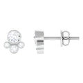 1/2 CT Contemporary Diamond Bezel Cluster Stud Earrings