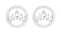 Natural Diamond Big Stud Earrings with Screw Back