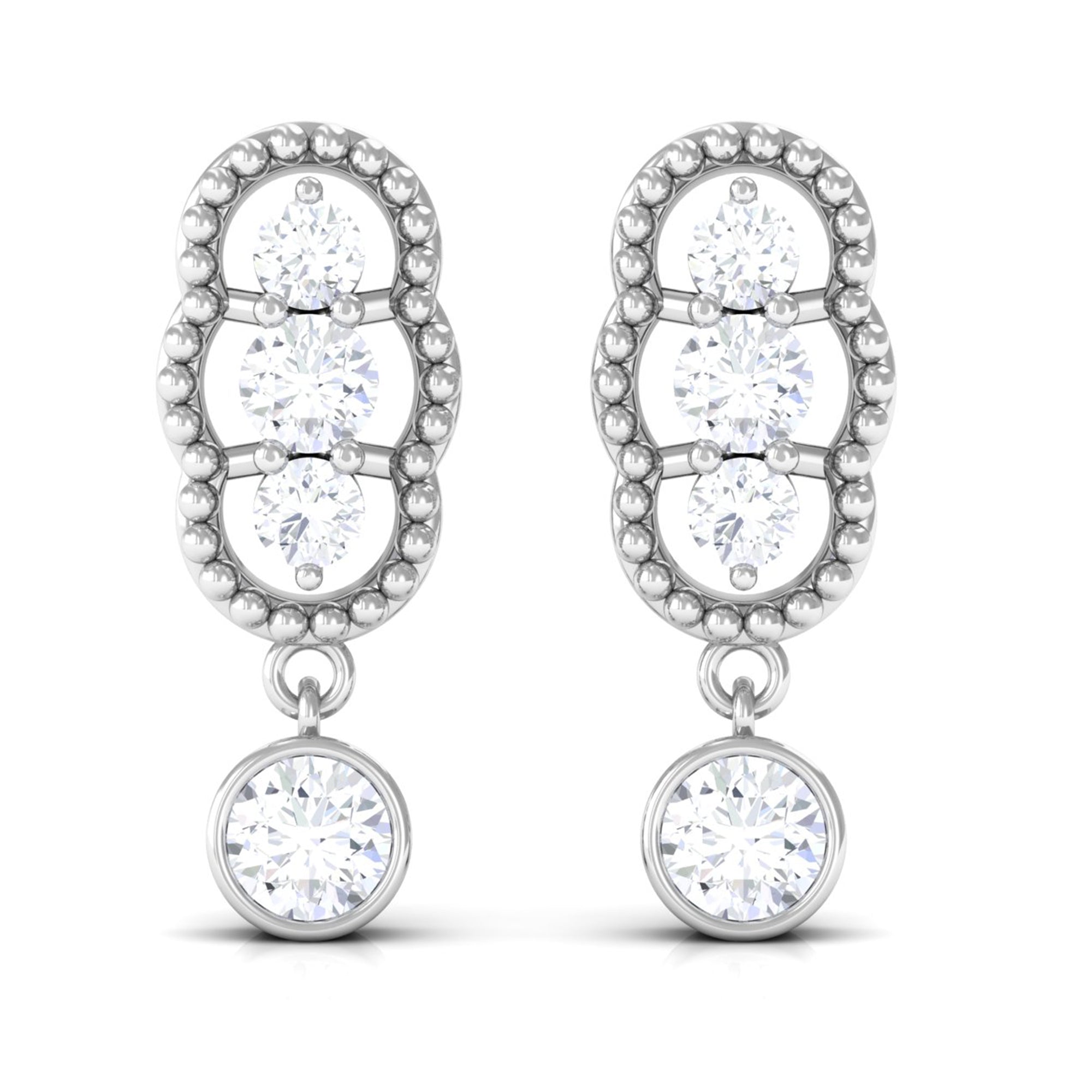 3/4 CT Minimal Diamond Drop Earrings in Gold