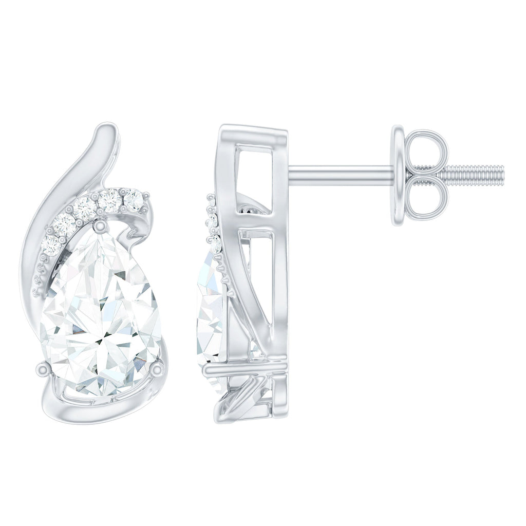 5X7 MM Certified Lab Grown Diamond Teardrop Stud Earrings