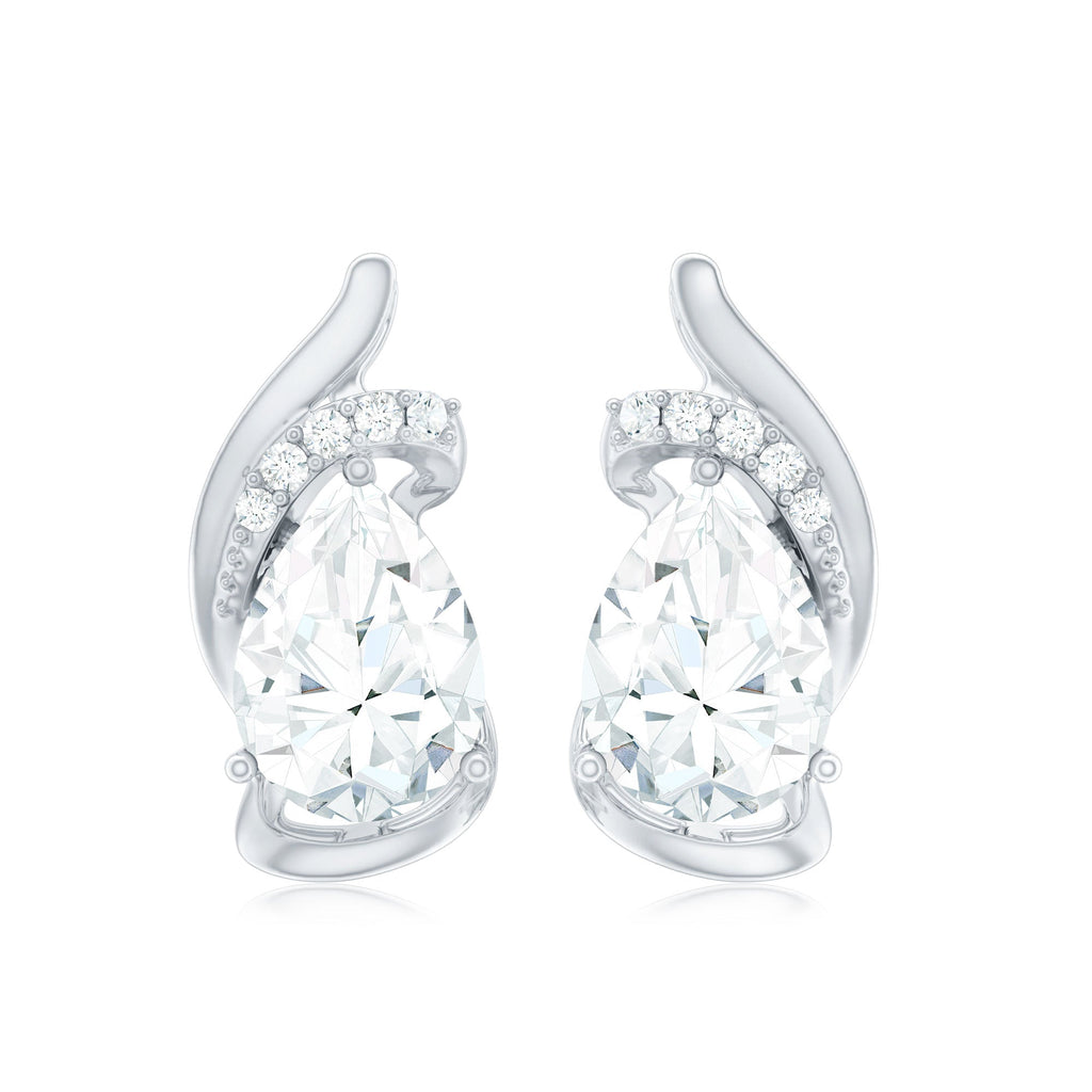 5X7 MM Certified Lab Grown Diamond Teardrop Stud Earrings