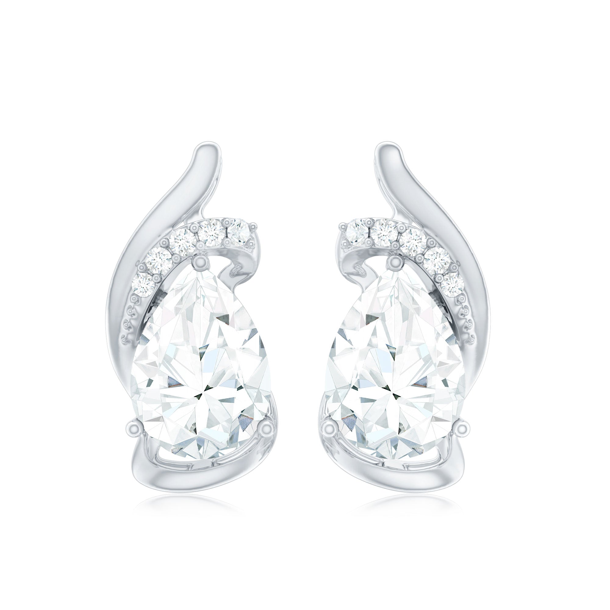 5X7 MM Certified Lab Grown Diamond Teardrop Stud Earrings