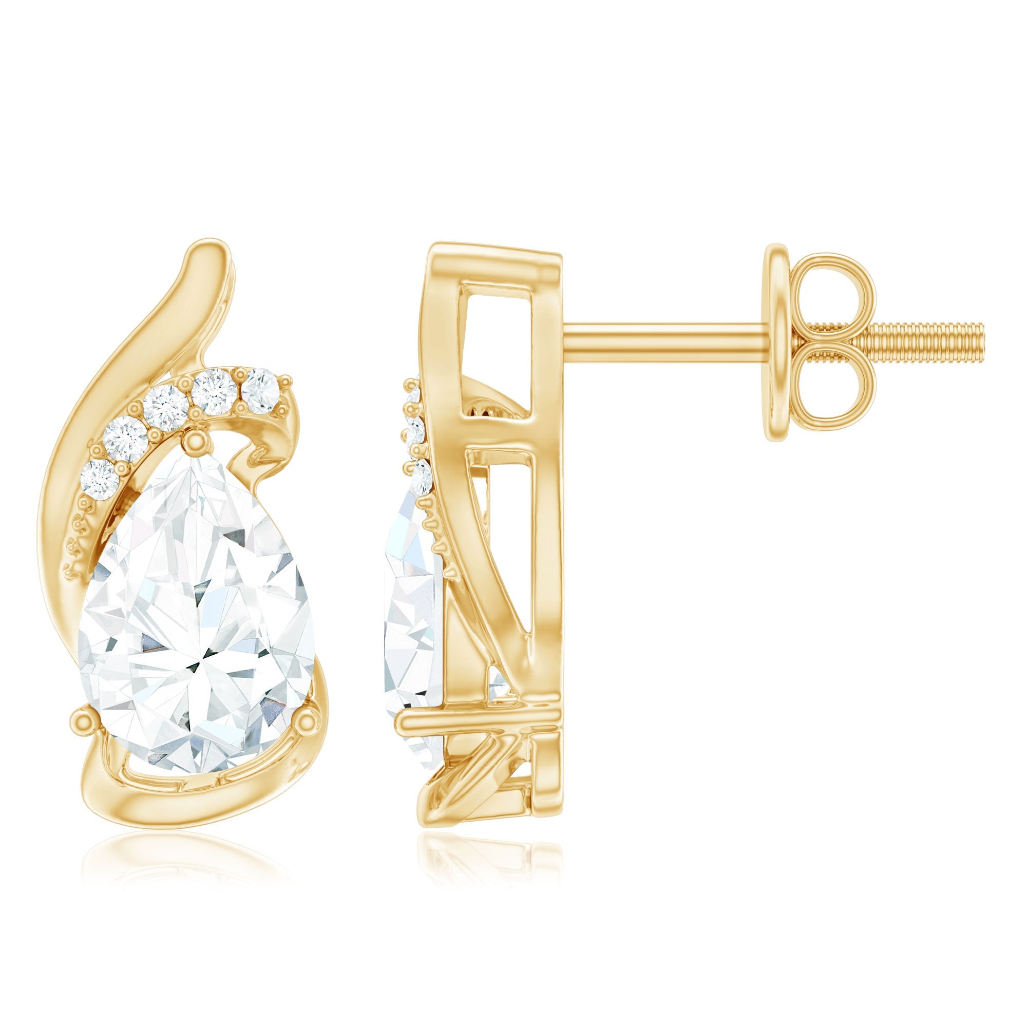 5X7 MM Certified Lab Grown Diamond Teardrop Stud Earrings