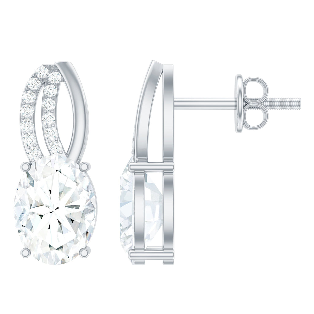 6X8 MM Oval Lab Grown Diamond Designer Studs For Women
