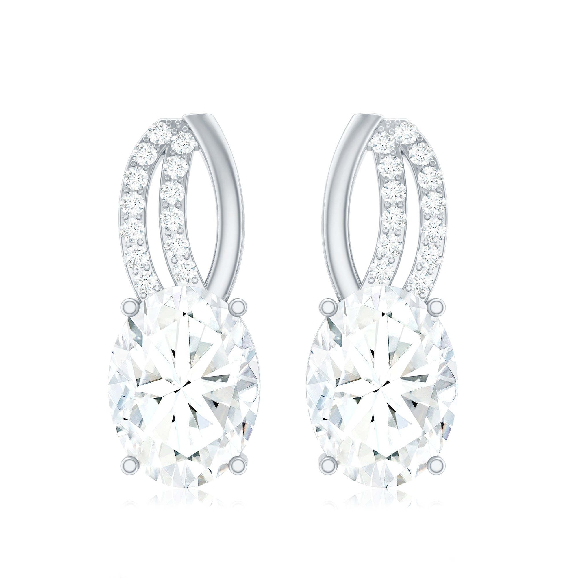 6X8 MM Oval Lab Grown Diamond Designer Studs For Women