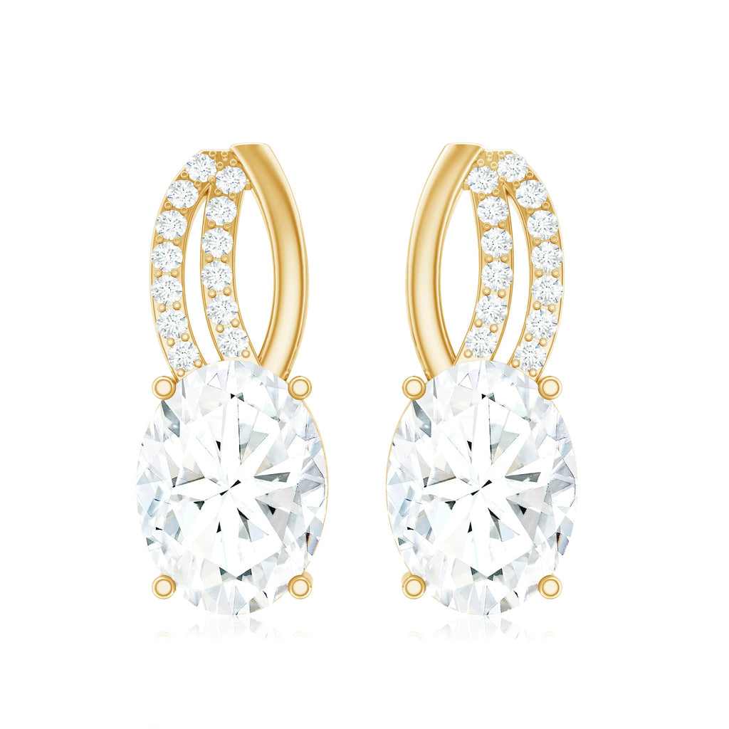 6X8 MM Oval Lab Grown Diamond Designer Studs For Women