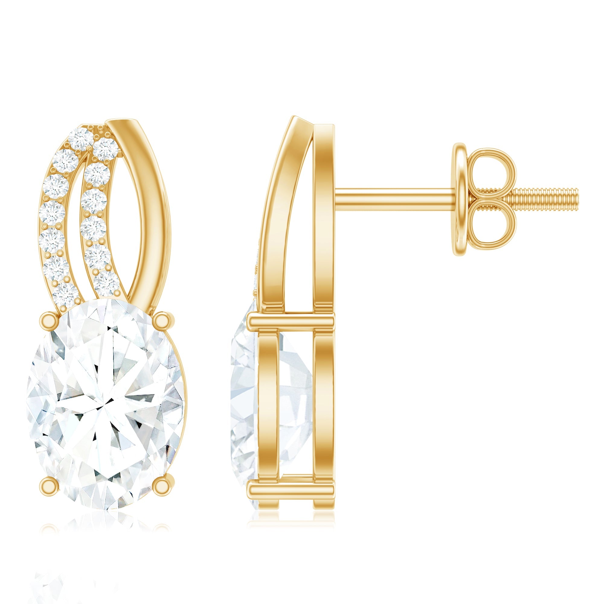 6X8 MM Oval Lab Grown Diamond Designer Studs For Women