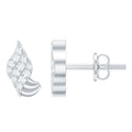 Certified Lab Grown Diamond Leaf Stud Earrings With Screw Back