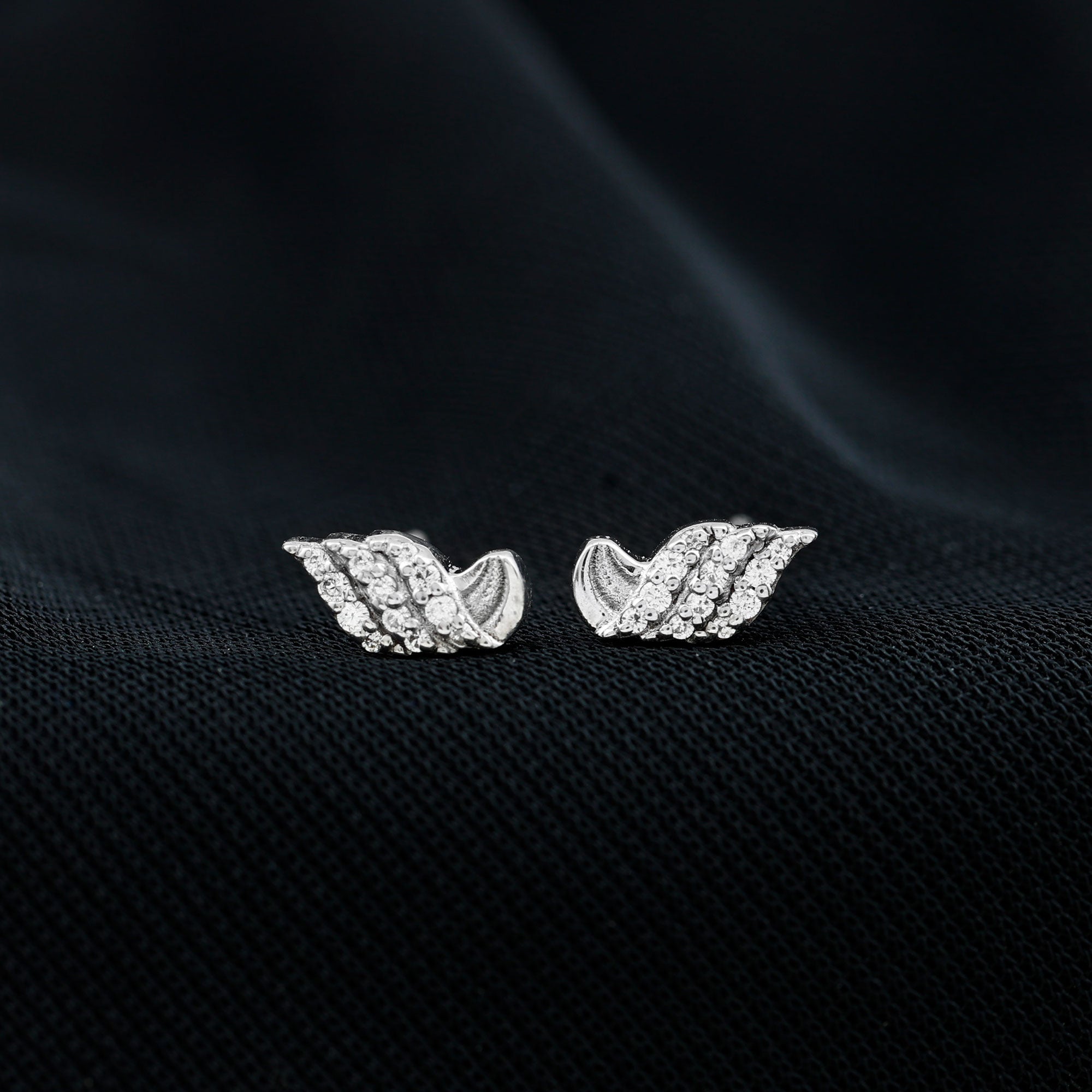 Certified Lab Grown Diamond Leaf Stud Earrings With Screw Back