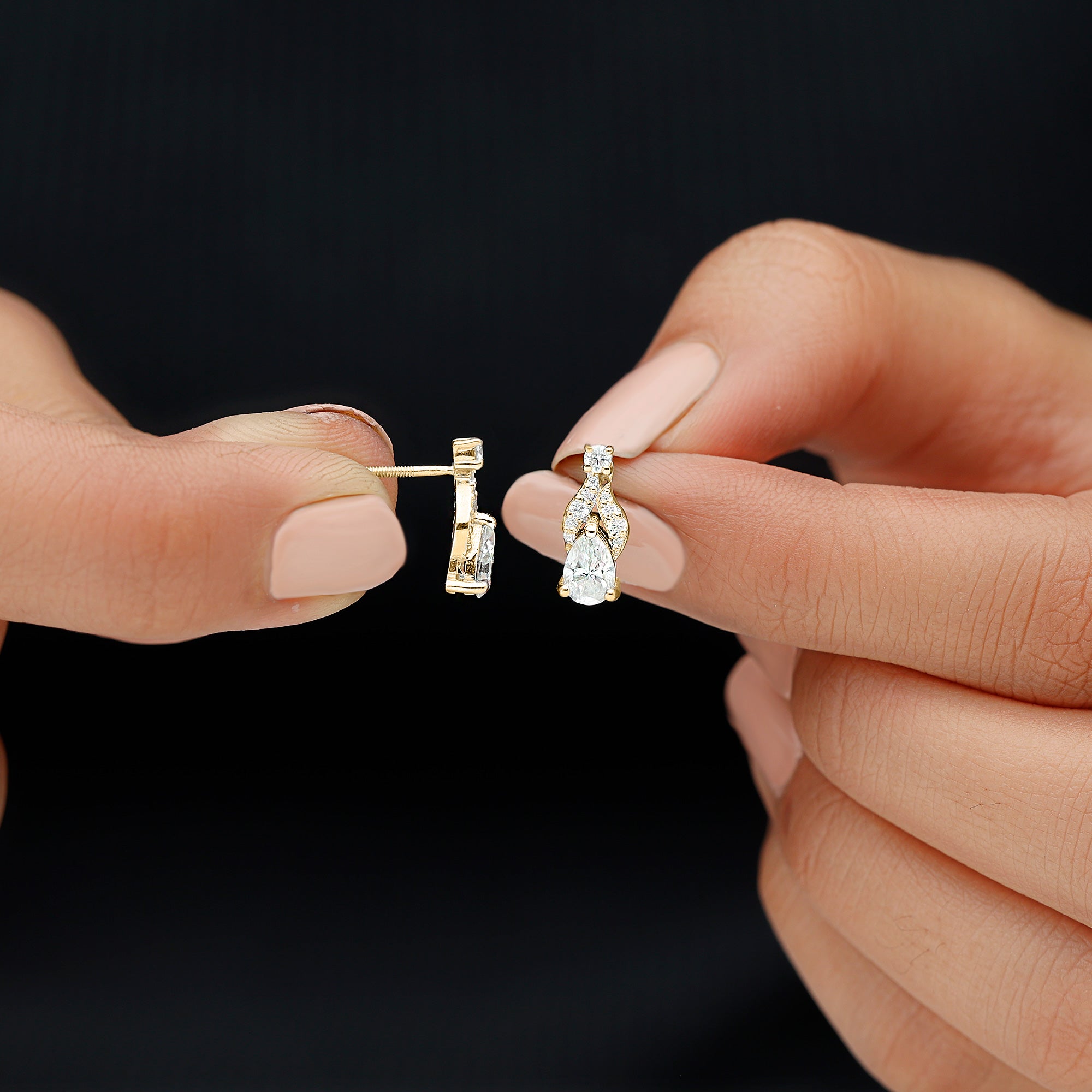 Certified Lab Grown Diamond Teardrop Stud Earrings