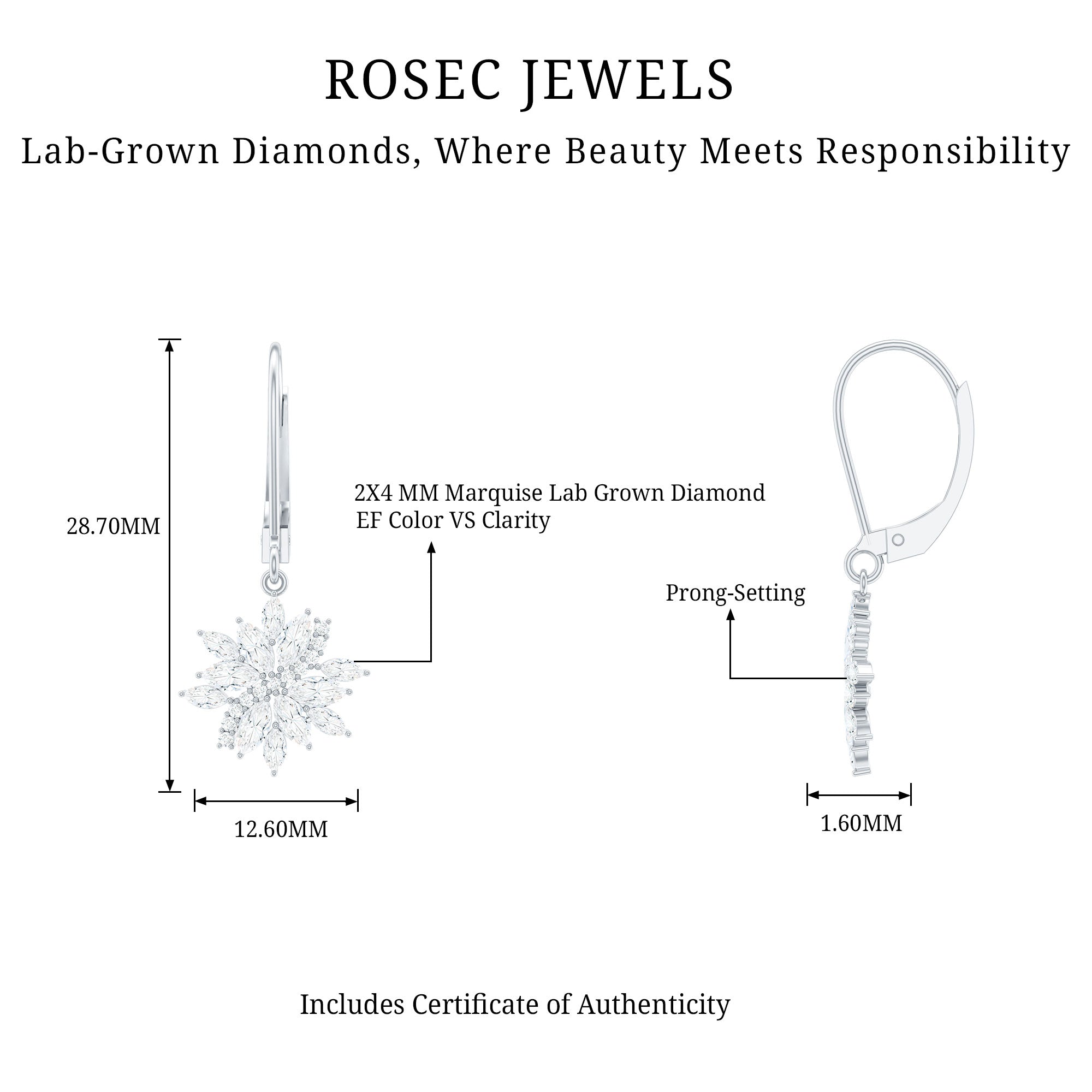 Lab Grown Diamond Flower Hoop Earrings