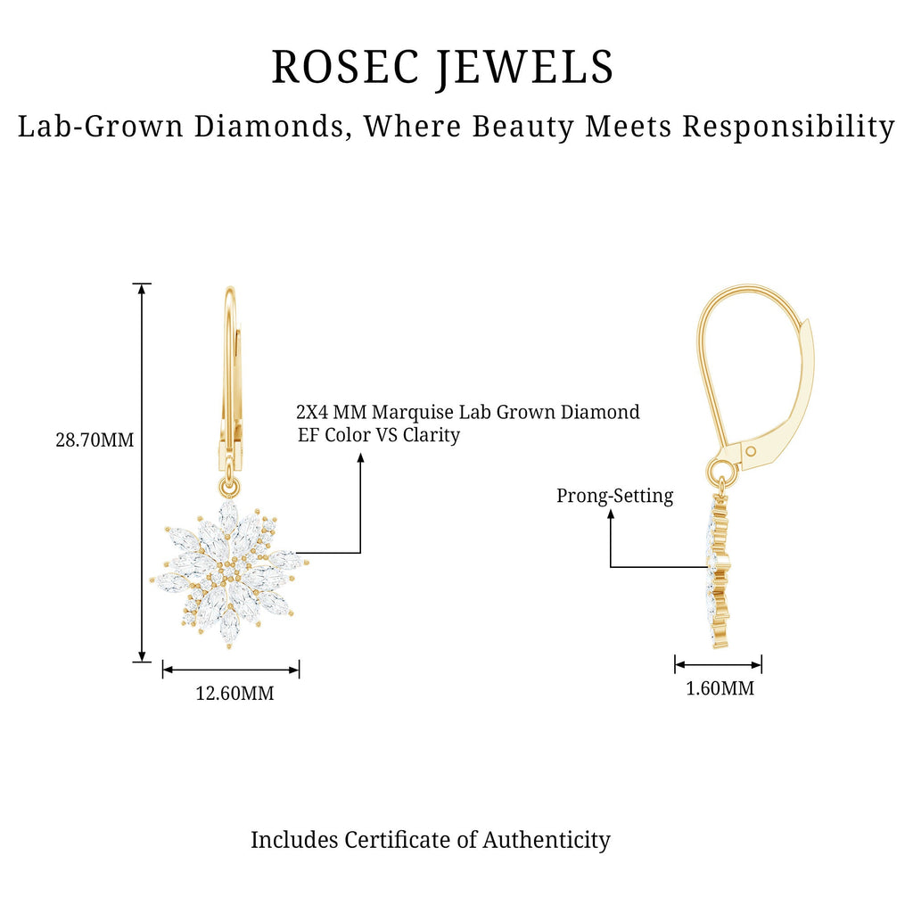 Lab Grown Diamond Flower Hoop Earrings