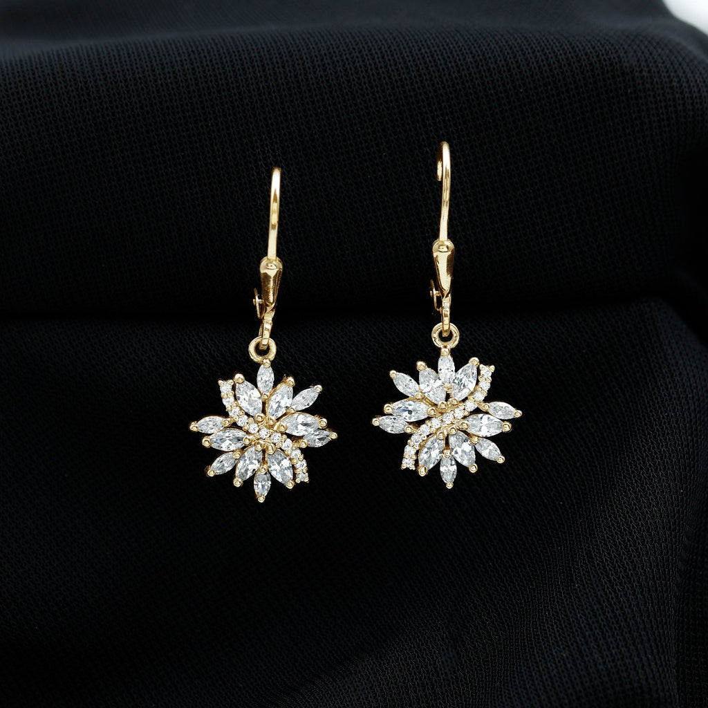 Lab Grown Diamond Flower Hoop Earrings