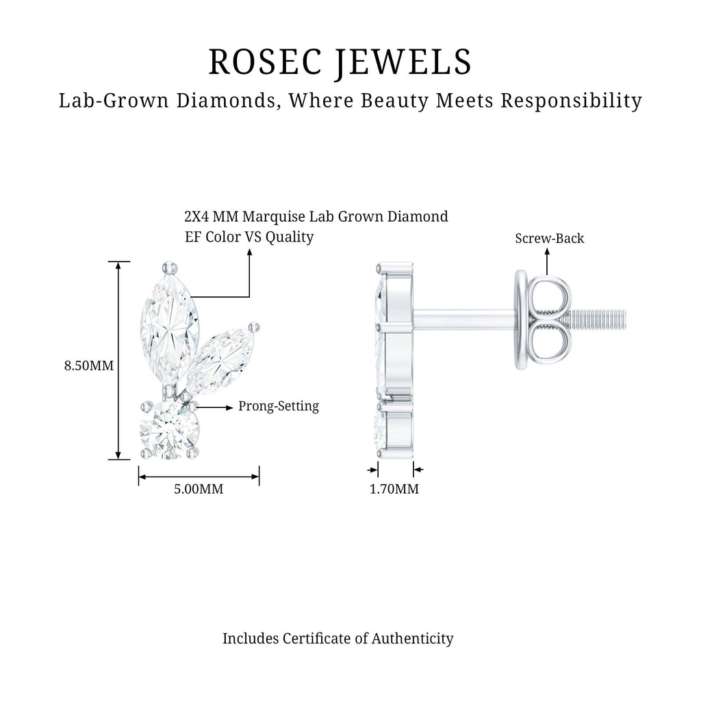 Certified Lab Grown Diamond Everyday Earrings With Screw Back