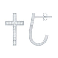 Lab Grown Diamond Religious Cross Earrings with Screw back