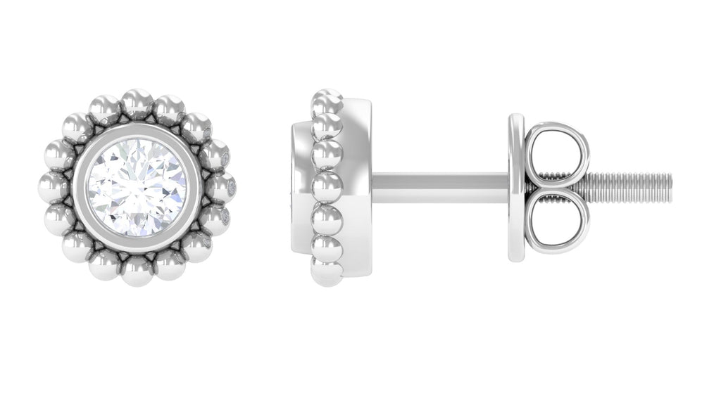 Real Diamond Solitaire Stud Earrings