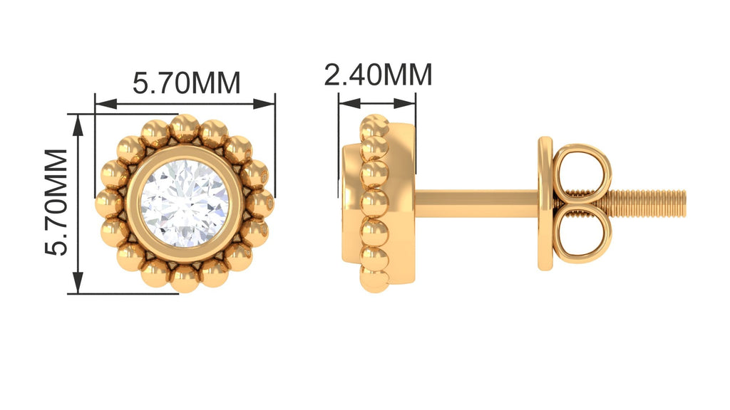 Real Diamond Solitaire Stud Earrings