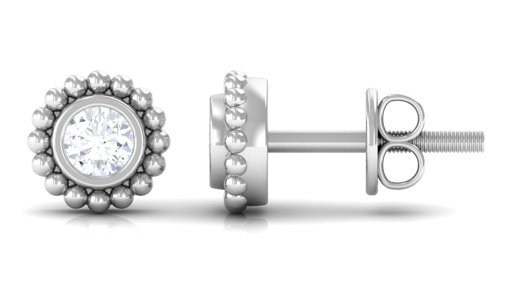 Real Diamond Solitaire Stud Earrings