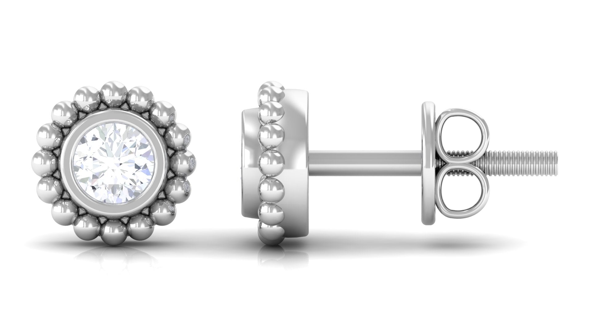 Real Diamond Solitaire Stud Earrings