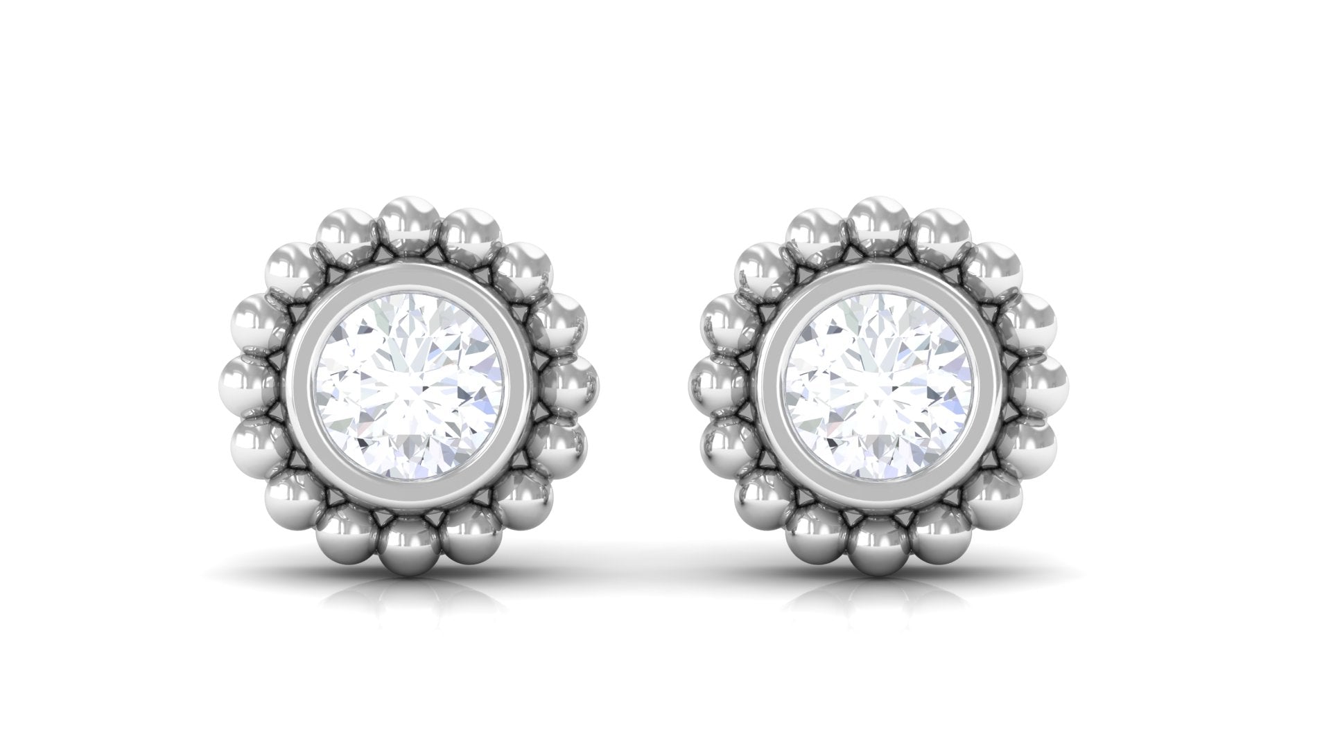 Real Diamond Solitaire Stud Earrings