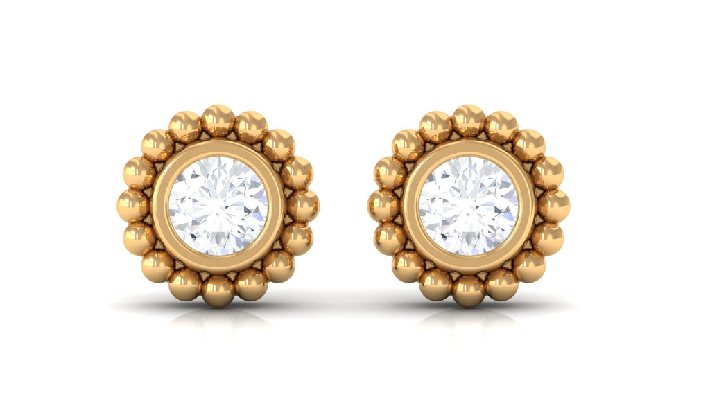 Real Diamond Solitaire Stud Earrings
