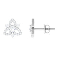 1/2 CT Natural Diamond Flower Stud Earrings in Gold