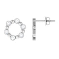 Real Diamond Circle Earrings with Screw Back
