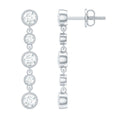 Certified Moissanite Dangle Earrings in Bezel Setting