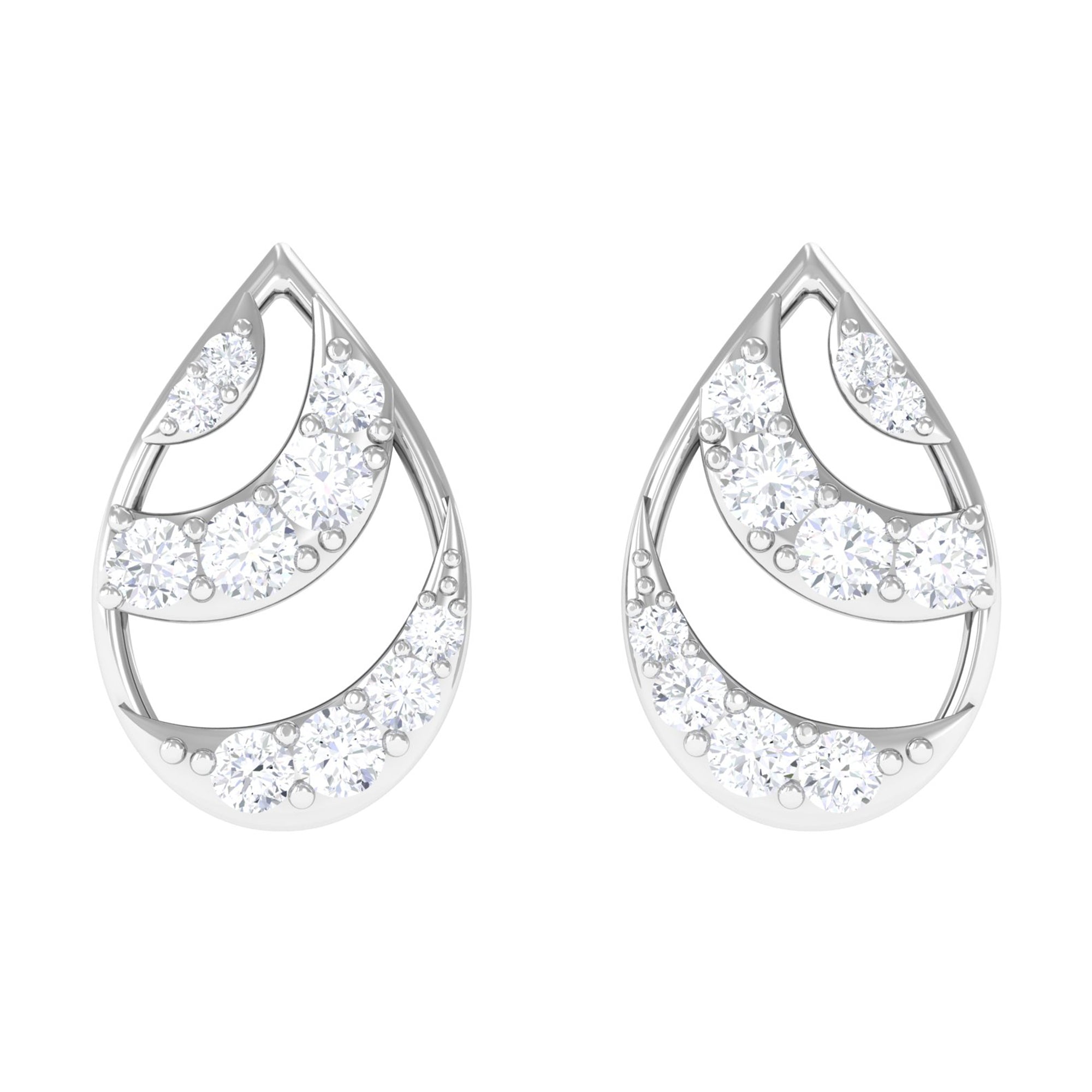 Natural Diamond Minimal Teardrop Stud Earrings