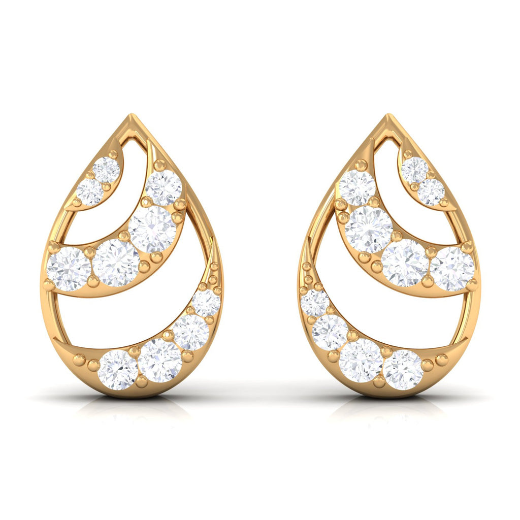 Natural Diamond Minimal Teardrop Stud Earrings