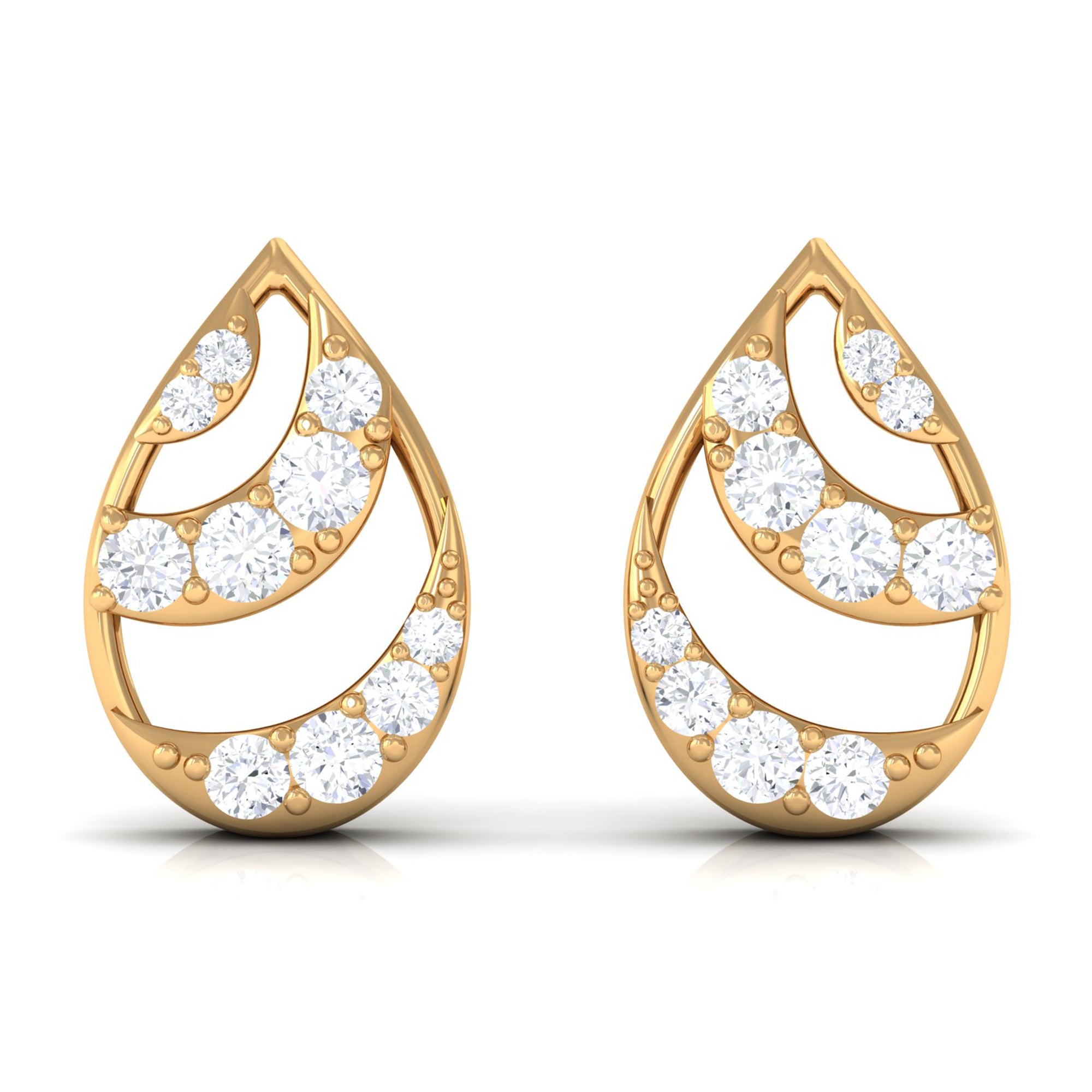 Natural Diamond Minimal Teardrop Stud Earrings