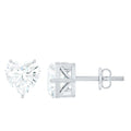 3 CT Heart Shape Cubic Zirconia Solitaire Stud Earrings in Gold