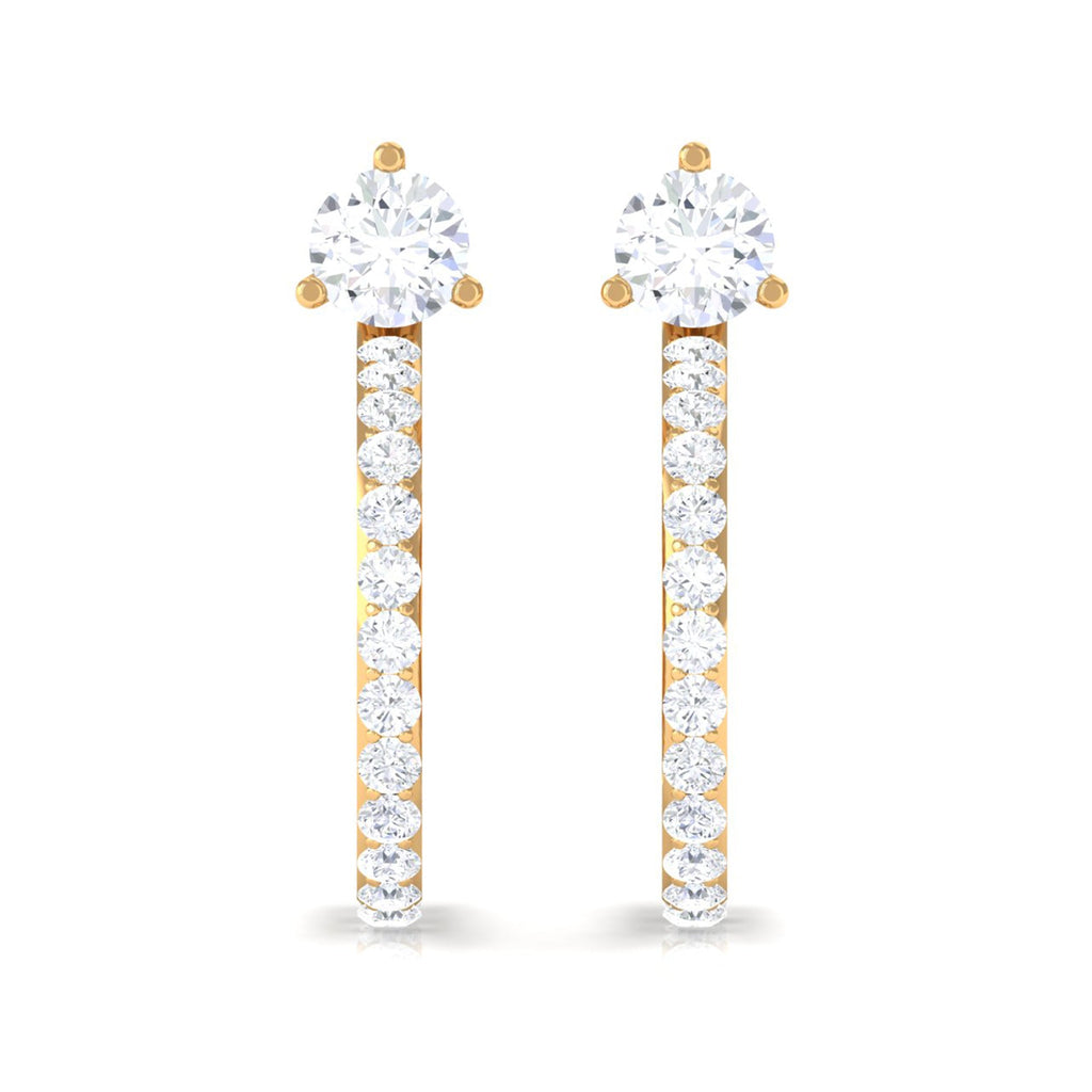 Cubic Zirconia Minimal Half Hoop Earrings
