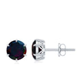 6 MM Claw Set Black Opal Solitaire Stud earrings