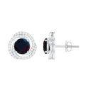 2 CT Black Opal Swirl Stud Earrings with Certificate
