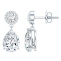 Certified 7X9 MM Zirconia Pear Drop Earrings for Wedding