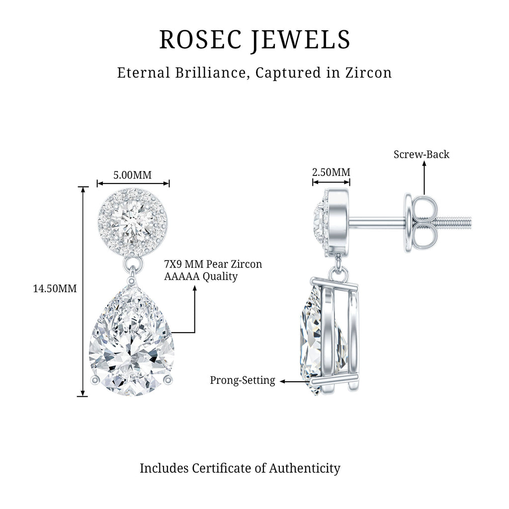 Classic Zircon Bridal Drop Earrings