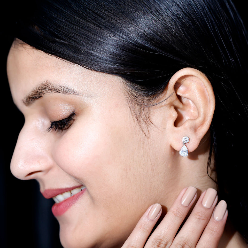 Classic Zircon Bridal Drop Earrings