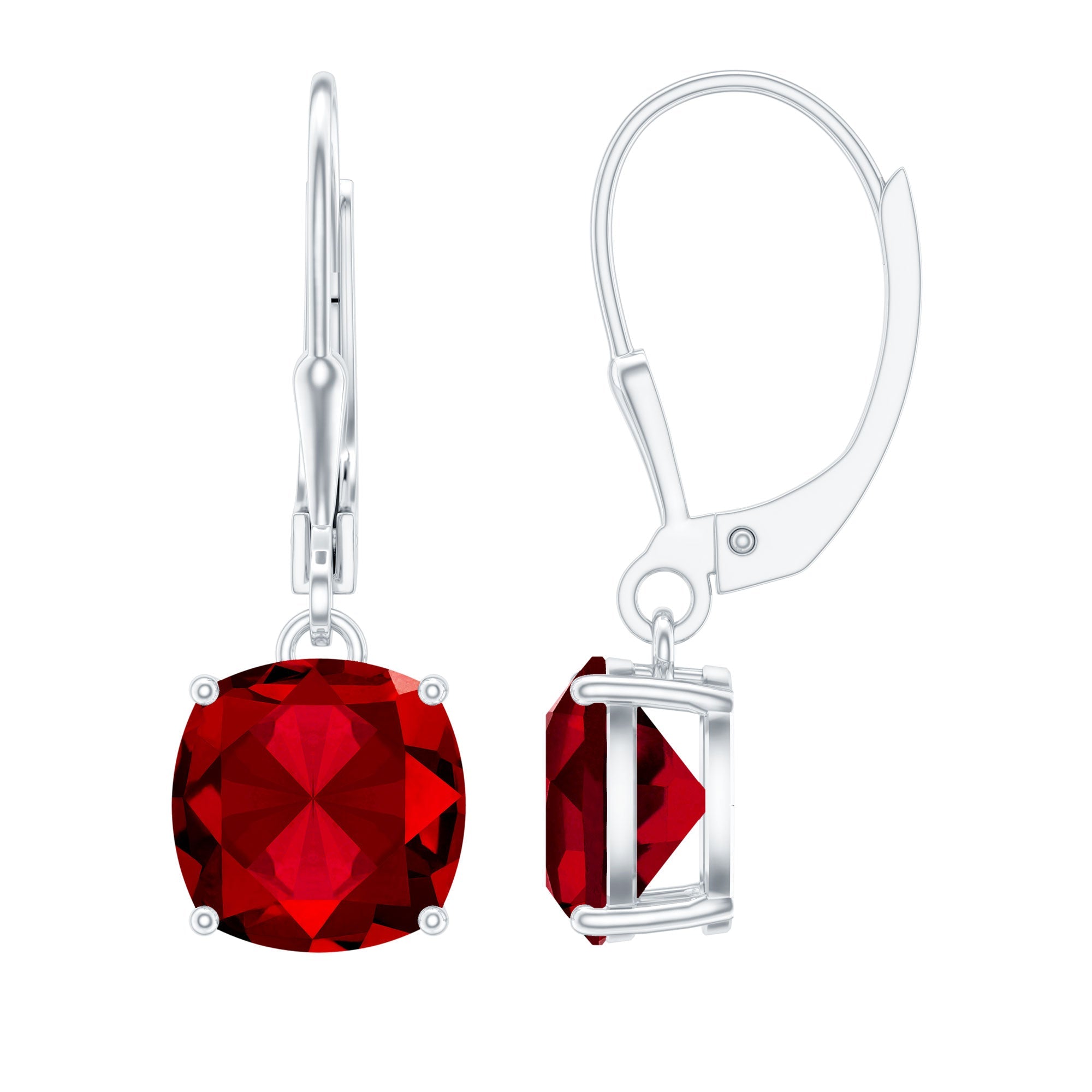 Lab Created Ruby Drop Earrings For Women