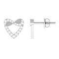 1/4 CT Round Diamond Infinity Heart Stud Earrings