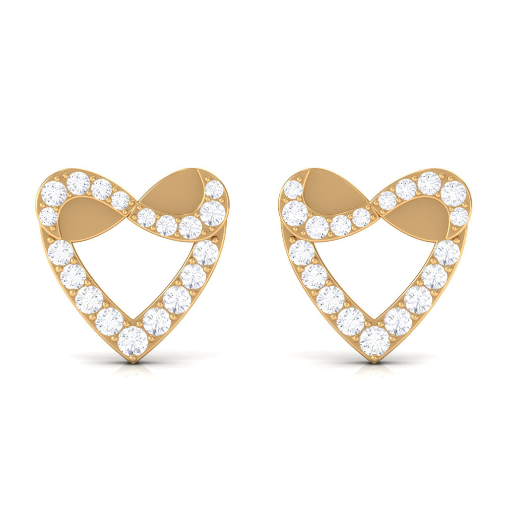 1/4 CT Round Diamond Infinity Heart Stud Earrings