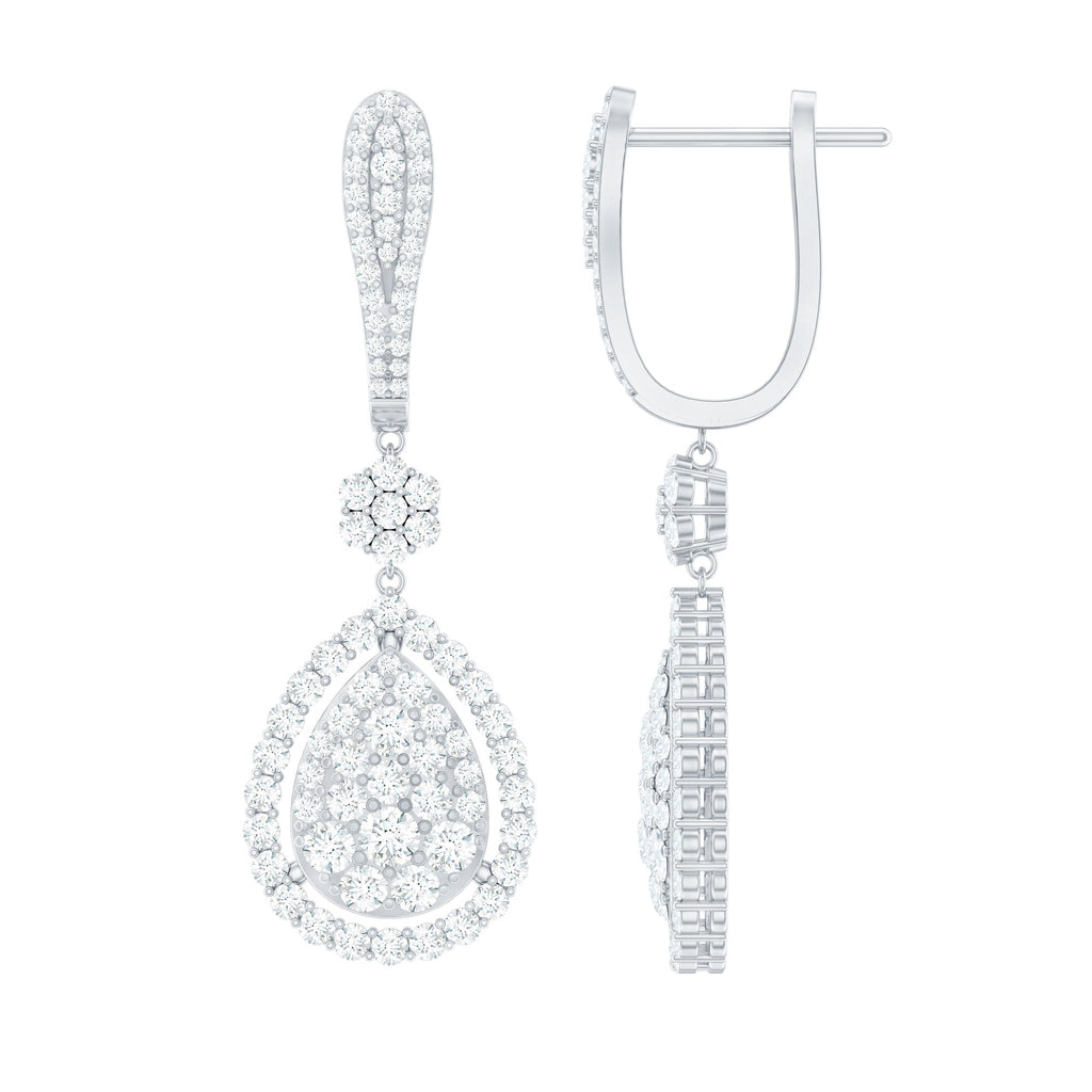 Certified Moissanite Bridal Drop Earrings For Wedding