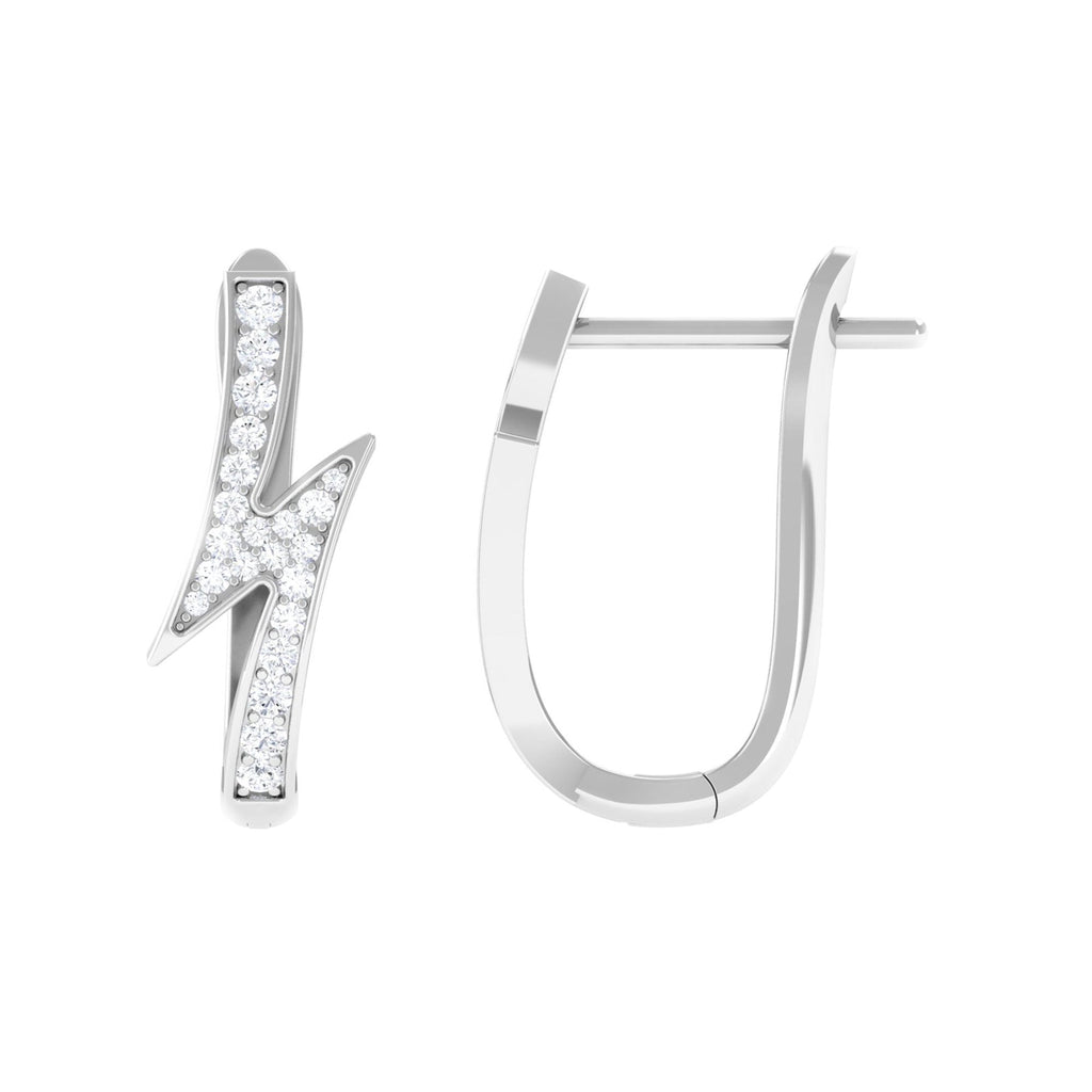 Natural Diamond Lightning Bolt Earrings with Latch Back