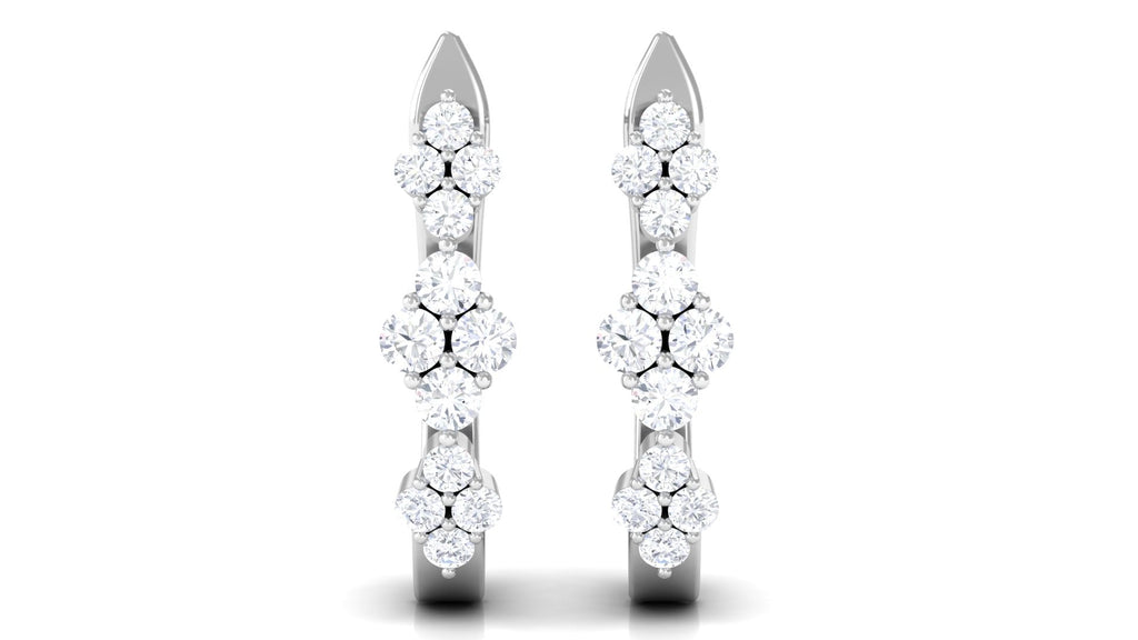 Certified Natural Diamond J Hoop Earrings