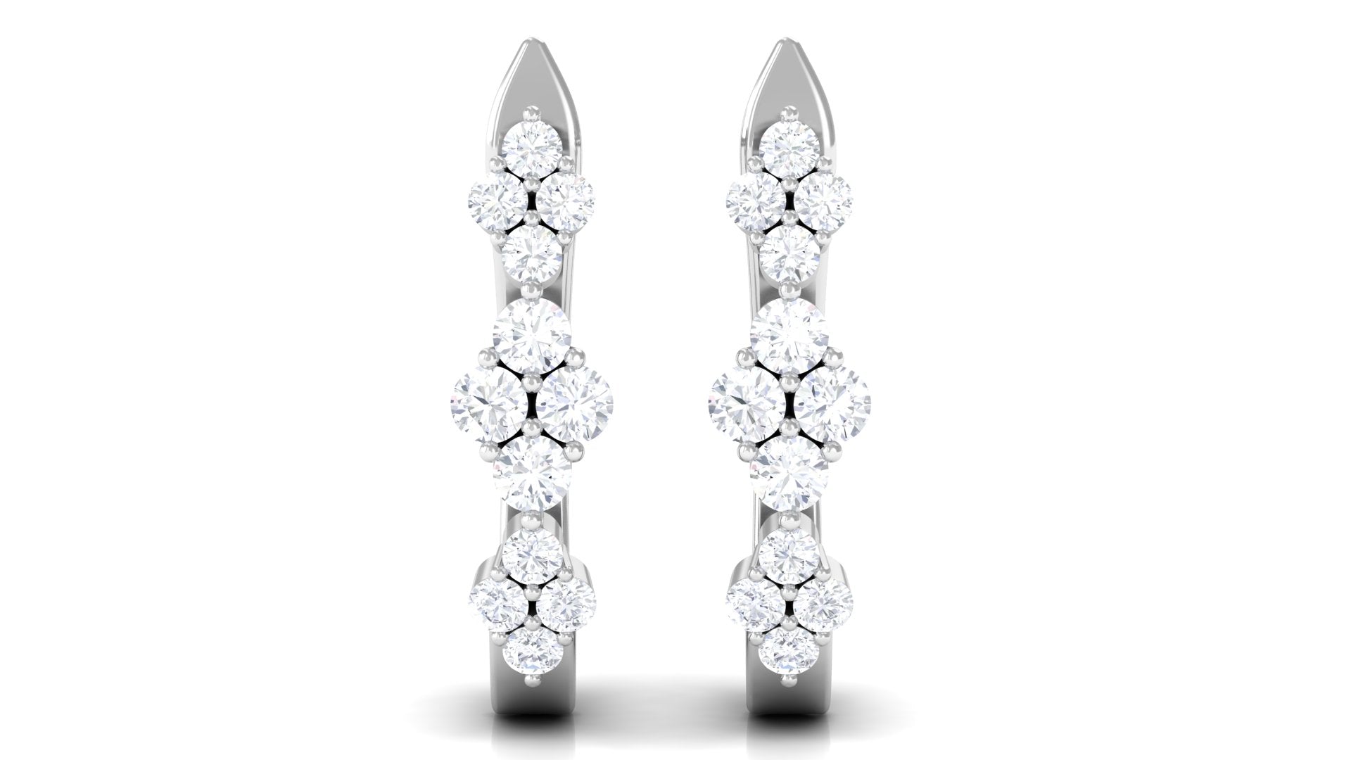 Certified Natural Diamond J Hoop Earrings
