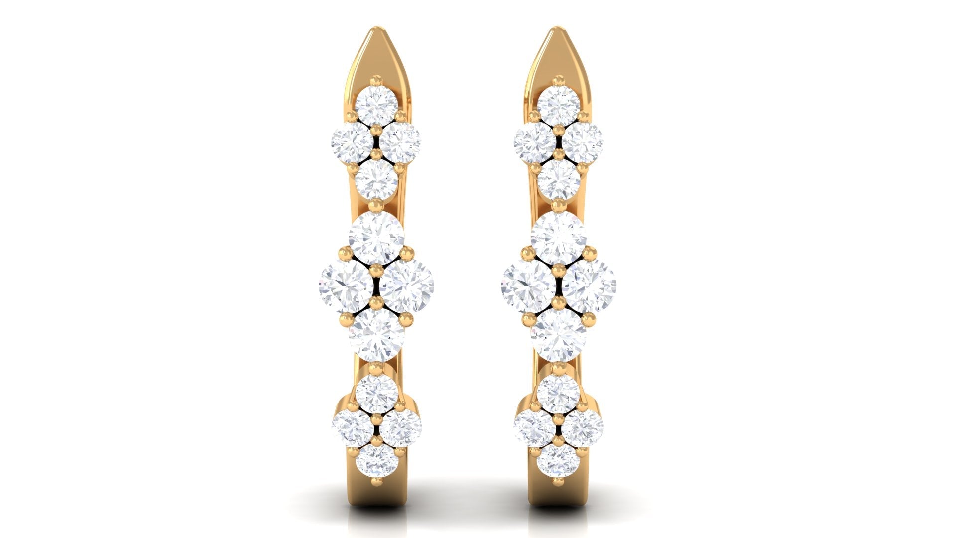 Certified Natural Diamond J Hoop Earrings