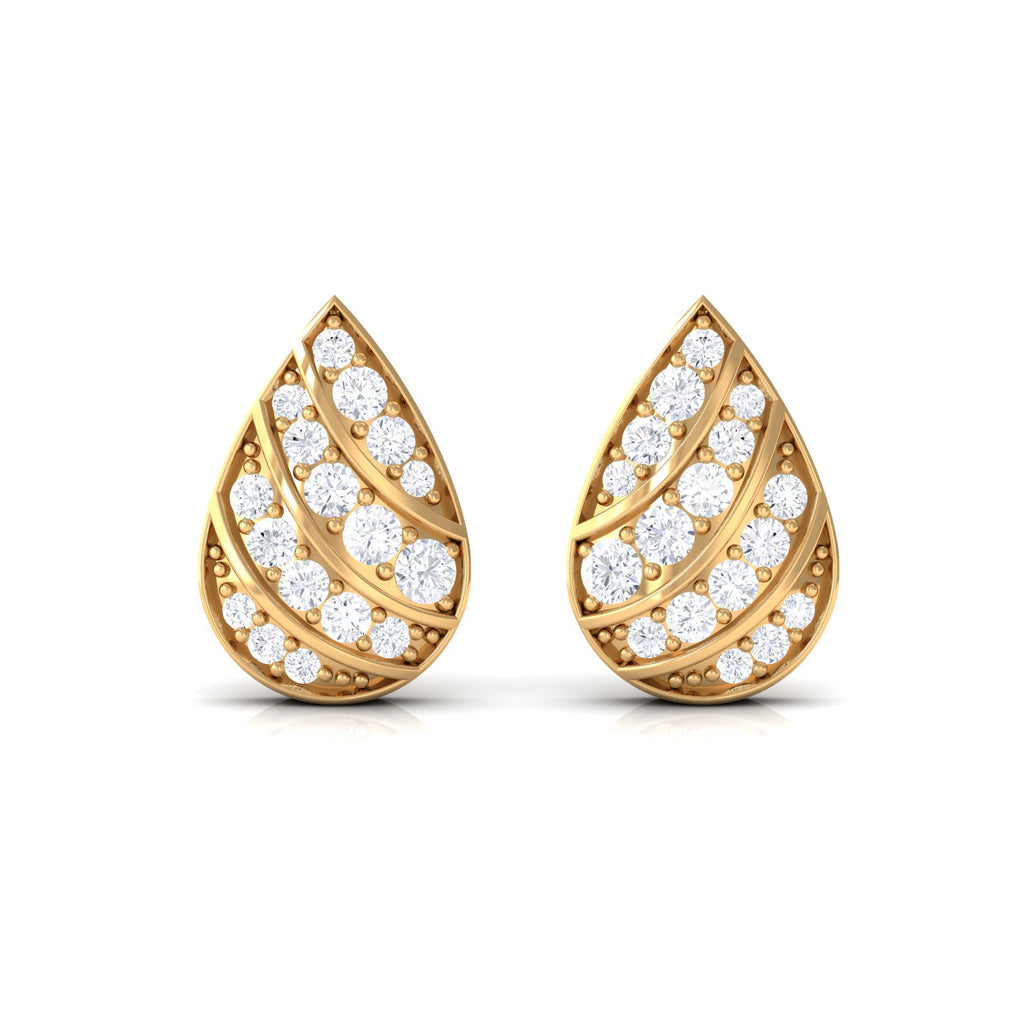Certified Diamond Teardrop Stud Earrings For Her