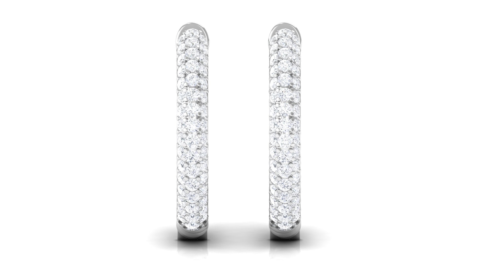 Classic Diamond Hinged Hoop Earrings with Certificate