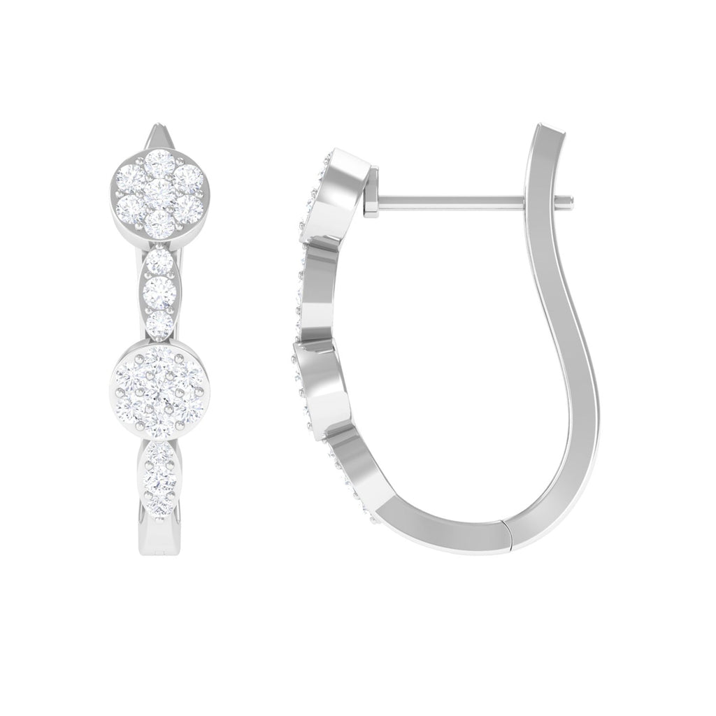 Natural Diamond Classic J Hoop Earrings in Gold